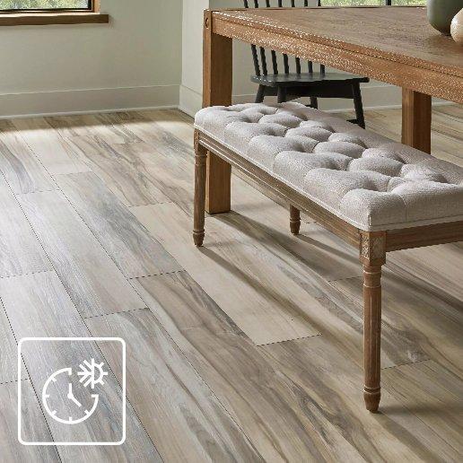 Laminate flooring in a dining room